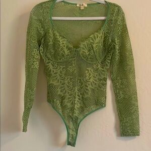 Green Lace Bodysuit